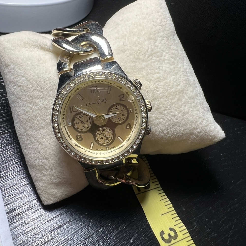 Gold Watch with Chain Link Band